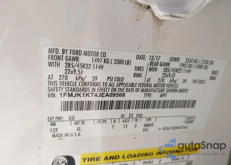 2018 Ford Expedition Max Limited from USA, damaged, VIN 1FMJK1KT4JEA09568